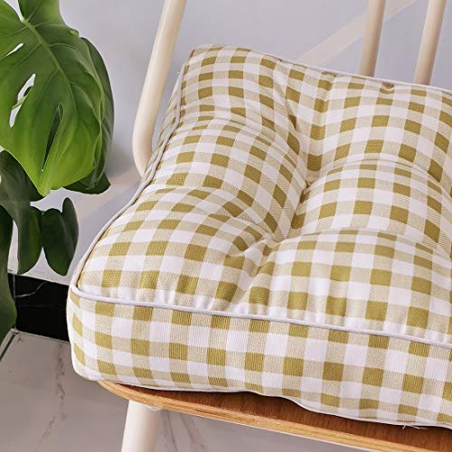 vctops 1PC Indoor Outdoor Bohemian Square Chair Cushion Seat Pad Floor Cushion Pillow (Grid Green 1, 16"X16") - color: Grid Green 1, style: 16Inchx16Inch/40x40cm