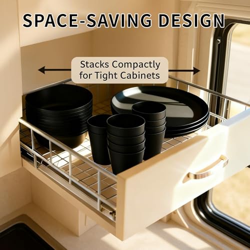 40 Piece Plastic Dinnerware Set for 8 with Cutlery, Unbreakable Plates and Bowls Set, Dishwasher & Microwave Safe Reusable Dish Set for Camping, RV, Outdoor Kitchen, Apartment Dining,Rainbow Multicol - color: Tropical