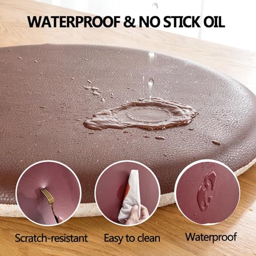 12 Inch Round Outdoor Waterproof Stool Cushion, Leather Seat Cushion Circle, Removable Chair Cushions for Dining Chairs Round, 2 Pack Nonslip Stain-Resistant Chair Pads for Balcony, Floor Beige - color: Beige, size: 30cm