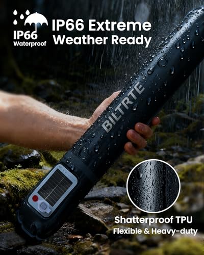 24" Inflatable Solar Camping Lantern,Magnetic LED Tube Light with USB-C 2000mAh Phone Charger,IP66 Waterproof TPU Tent Light for Hurricane Emergency,Backpacking & Off-Grid Survival (Black) - color: Black, size: 24in