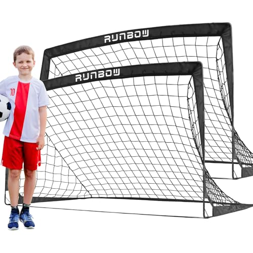 Soccer Goal for Backyard, 5x3 FT Portable Folding Soccer Net with Carry Bag for Kids and Adults Indoor/Outdoor Training Practice Use - color: Black, size: 5x3 Ft, 2 Pack