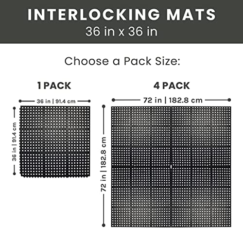 Envelor Interlocking Rubber Floor Mat Restaurant Kitchen Mat for Floor Anti Fatigue Bar Mat Door Mat Non - Slip Mat Indoor Outdoor Shower Pool Drainage Mat Durable Garage Flooring 36 x 36 Inch