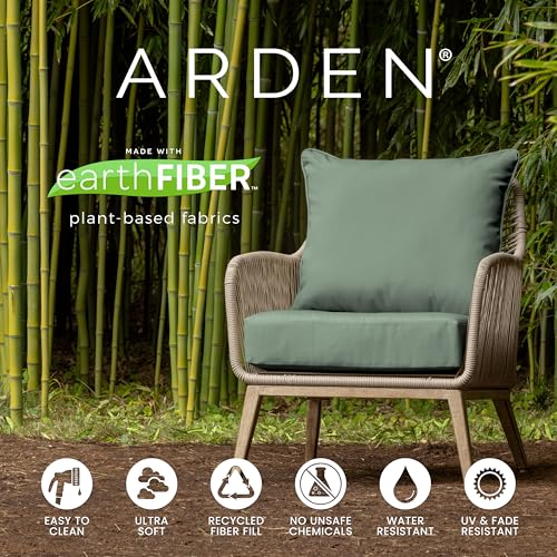 Arden earthFIBER Outdoor Dining Chair Cushion, 20 x 20, Rain-Proof, Fade Resistant, Navy Blue King Palm - color: Navy Blue King Palm, size: 1 Pack, style: Polyfill
