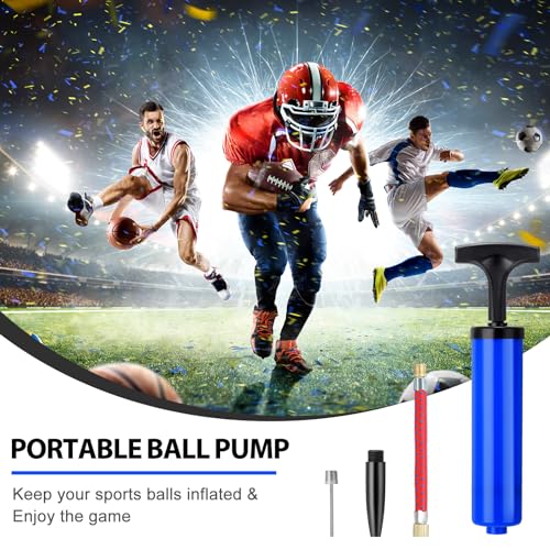 Jerify 8 Inch Ball Pump Kit Portable Sports Ball Air Pump for Soccer with Needle Extension Hose Inflator for Football Basketball Volleyball Balloon Rugby Netball Operation Xmas Child