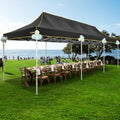 HOTEEL 10x30 Heavy Duty Pop Up Canopy Tent for Parties Event Wedding Commercial Instant Canopy with Wheeled Bag, Party Tent Waterproof UV 50+&Windproof, Upgraded Thick Hexagonal Legs, Black - color: Black, size: 10x30FT (No Walls)