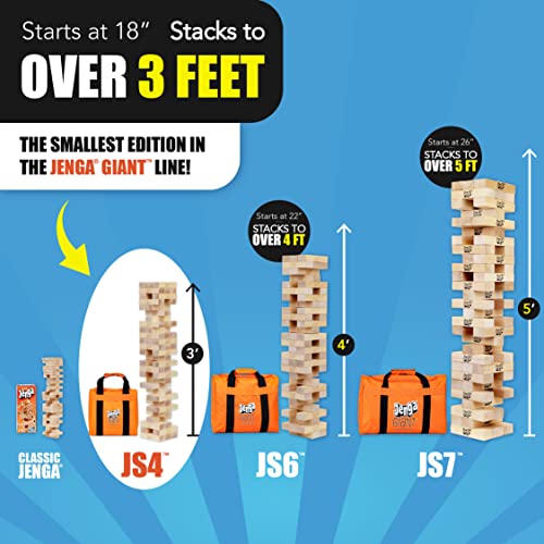 Jenga Giant - Hardwood Blocks - Stacks to Over 3 feet - Officially Licensed - JS4 - style: JS4