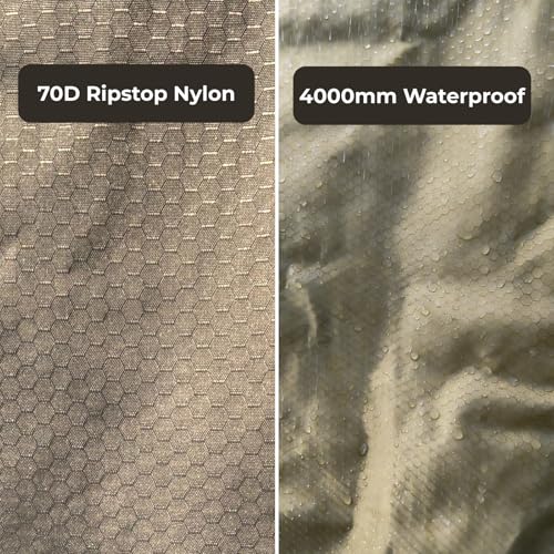 onewind Waterproof 6x8 ft Camping Tarp, Ultralight 70D Nylon Emergency Shelter Tent Footprint Ground Sheet, 4000mm Waterproof Survival Bushcraft Tarp for Backpacking Hiking Camping Picnic, OD Green