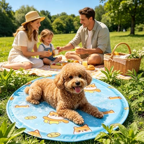 Widely Use Cooling Dog Bed - Soft Gel Non-Slip Pad, Foldable Reusable Mat, Pressure Activated Sheet | for Car Trip Park Beach Picnic Balcony Lawn Travel Summer Heat Relief - color: Blue