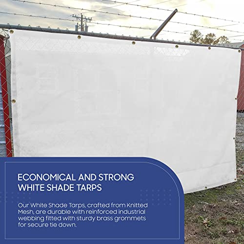 Tarps Now 6' x 20' White Heavy Duty Mesh Tarp with Brass Grommets - UV Resistant Reflective White 75% Sun Shade, Backyard, Patios, Breezeways, Gazebos, Kennels, Mesh for Flatbeds, Trucks or Trailers - size: 6' X 20'