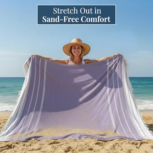 LANE LINEN Outdoor Blanket for Beach Necessities - Large Outdoor Blanket with Soft Pre-Washed, Diamond Weave Design (82"x82"), Beach Supplies for Summer Vacation, or Road Trips – Day Break - color: 20: Day Break, size: Beach Blanket (80" x 80")
