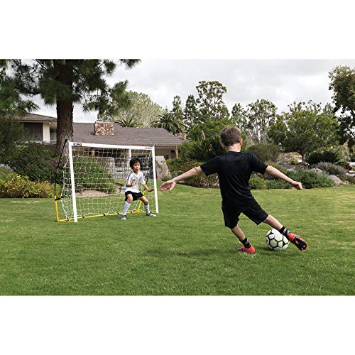 SKLZ Quickster Soccer Goal - Portable Goal for Backyard & Field - Durable Tension-Tite Frame & Heavy Gauge 2-Ply Net - Adjustable Click-Lock Poles, Metal Stakes - Carrying Case with Handle - style: 6 x 4 Feet