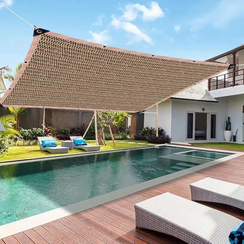 90% Outdoor Sun Shade Cloth, 8 x 10 FT Pergola Shade Cover with Grommets, Privacy Screen Sunshades for Patio Garden Backyard Plant, Mocha - color: Mocha, size: 8 x 10 FT