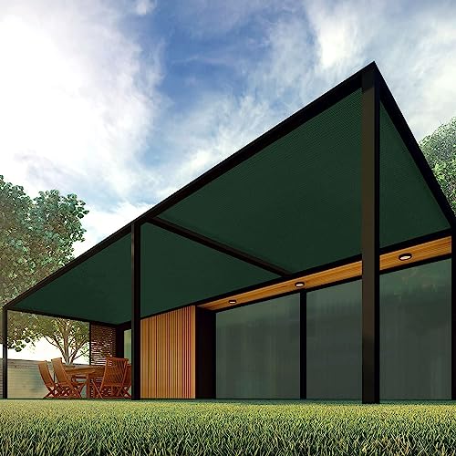 Patio 6' x 15' Sun Shade Fabric Roll 6/8/12 FT Shade Cloth for Patio, Outdoor Mesh Sail Sun Shades Canopy Replacement Pergola Cover for Backyard Deck Porch, Green