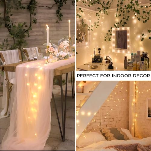 suddus Fairy Lights Battery Operated with Remote, 33ft 100 LED Dimmable Twinkle Lights with Timer, Waterproof Copper Wire String Lights for Bedroom, Christmas, Tree, Indoor Outdoor Decor (Warm White) - color: Warm White, size: 100LED