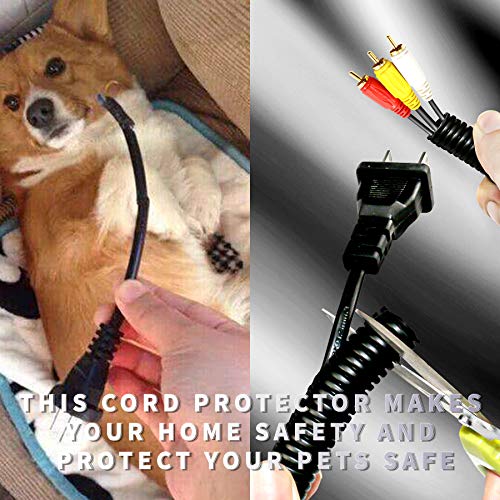 30 ft Dog Cat Cord Protector Electric Wires Covers Wire Loom Tubing Protect Wires from Rabbits, Cats and Other Pets - color: Black, size: 30ft