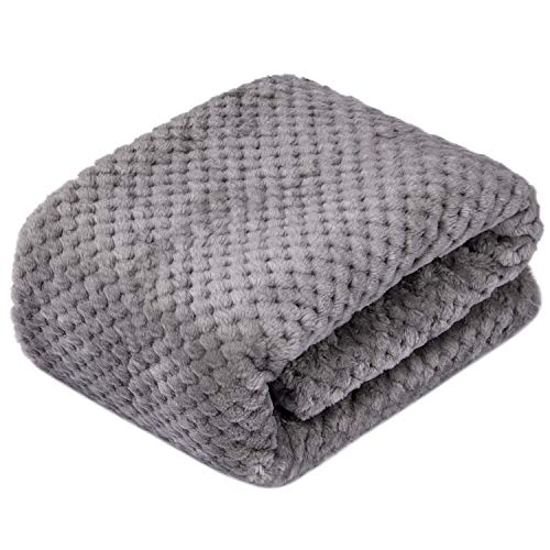 DG-Flint Gray Plush Fleece Receiving Blanket for Dog, Cat, Couch, Sofa, Travel and Outdoor, Camping (32" x 40") - color: Dg-flint Gray, size: Blanket (32" x 40")