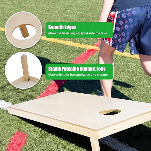 Nova Microdermabrasion 4x2Ft or 3x2Ft Solid Wood Cornhole Game Board with 8 Bean Bags and Carrying Case for Outdoor Yard Beach Lawn Party Backyard - style: Regulation Size 4×2ft