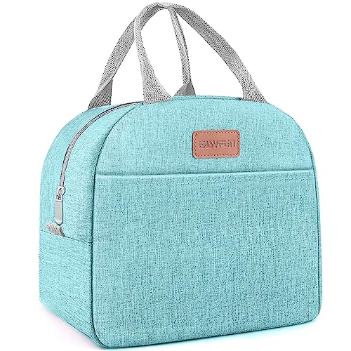 Lunch Bag for Women & Men Adult Insulated Lunch Box, Small Leakproof Cooler Food Lunch Containers Reusable High Capacity Lunch Tote Bags for Work, Travel, Outdoor (Aqua Green) - color: Aqua Green