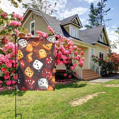 games dice set Printing Garden Flags 12x18in for Yard Decoration with 3cm Pole Position Width (Flag Only, No Flagpole Included)
