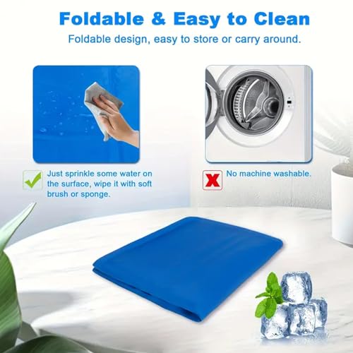 Dog Cooling Mat, Pressure Activated Gel Self Cooling Pad for Dogs Cats, Foldable Portable Cooling Mat for Dogs Ideal for Kennels Crates Beds Car Seats Indoor & Outdoor,XXL - size: XXL