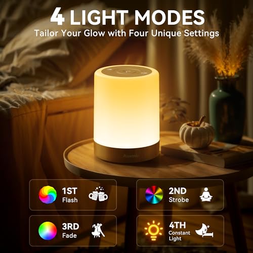 Auxmir Night Light for Kids Baby, Dimmable Touch Lamp for Nursery, 256 RGB Colors 5 Brightness, Portable Rechargeable Table Lamp for Nightstand, Kids Night Light for Bedroom Living Room, Brown-2 Pack - color: Brown-2 Pack