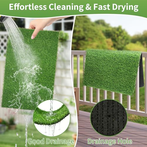 30 x 20 inches 2 Pack Fake Grass Pee for Dogs Artificial Grass Rug Pad for Puppy Potty Washable Grass Mat for Pet Training with Drainage Hole - size: 30 x 30 Inch (Pack of 2)