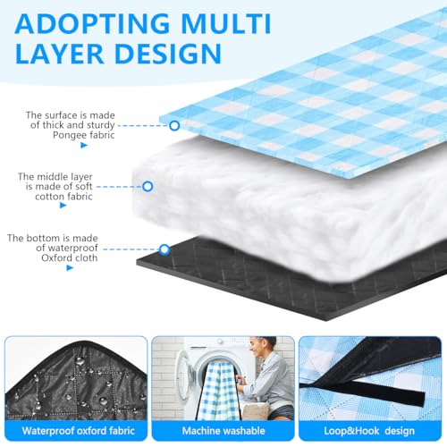 OBTANIM Extra Large Picnic Blanket 80 x 80 Inch Waterproof Foldable Beach Blankets Outdoor Picnic Mat for Camping Grass Lawn Park Music Festival Party Accessories (Blue and White) - color: Blue and White, size: 6'8" x 6'8" (Square)