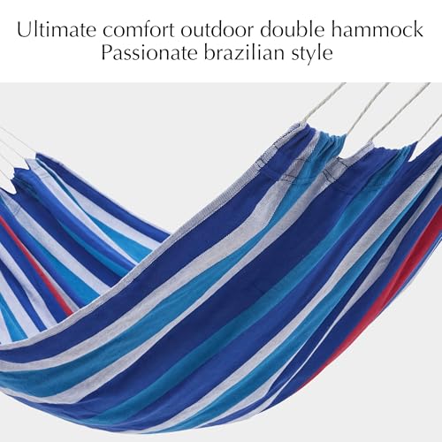 PNAEUT Double Hammocks for Outside, Replacement Outdoor Tree Hammock for Indoor Patio Porch Garden (Denim, Medium) - color: Denim, size: Medium