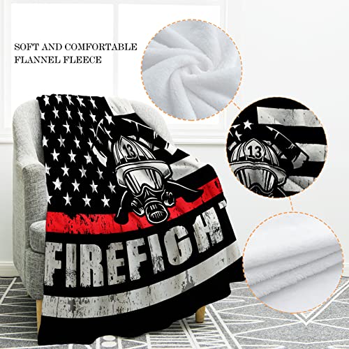 Jekeno Fire Firefighter Blanket Fireman Gifts for Men Women Boy Dad Husband Son Boyfriend Adult Birthday Christmas Halloween Thanksgiving Retirement Presents Plush Throw 50"x60" - color: Color632, size: 50"x60"
