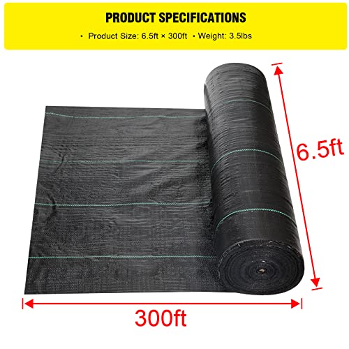 Driveway Fabric 6.5x300 ft - Commercial Weed Barrier, Heavy Duty 3.5OZ Landscape Fabric for Road, French Drain, Erosion Control, Construction Projects - size: 6.5x300 Ft-3.5oz
