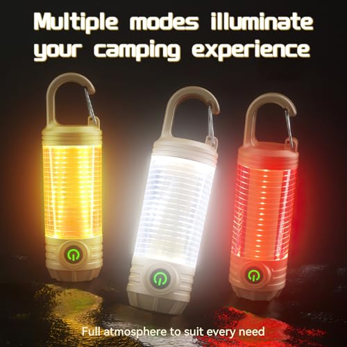 Ultra Bright Camping Lantern, 1200mAh Camping Lights with 3 Colors & 4 Brightness, SOS, Max 1500LM, Waterproof Rechargeable Flashlight Lantern for Power