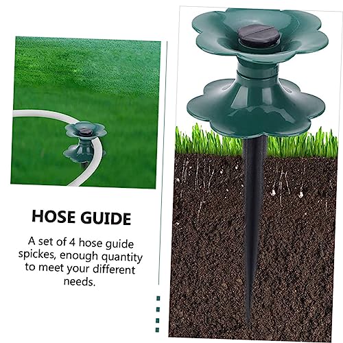 Abaodam 4Pcs Heavy Duty Garden Hose Guide Spikes Durable Hose Stakes for Lawn and Garden Watering Plant Protector for Greenhouse Flower Bed and Patio Use