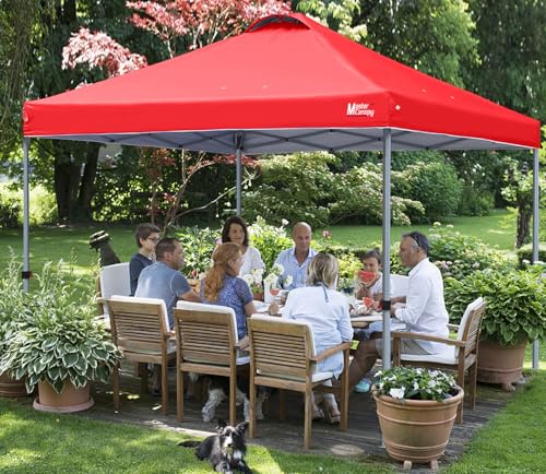 MASTERCANOPY Pop-up Canopy Tent with Roller Bag (8x8, Red) - color: Red, size: 8x8