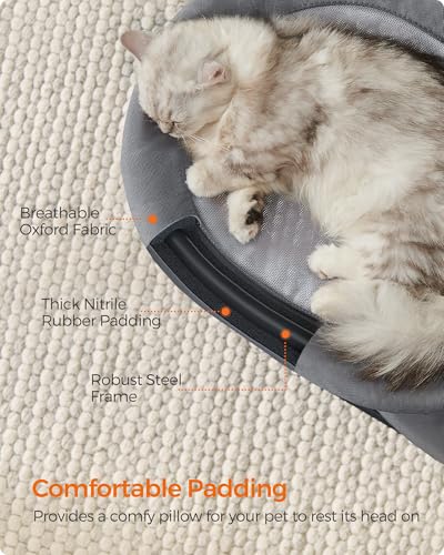 Feandrea 2-Tier Elevated Cat Hammock Bed, Breathable Furniture for Multi-Cat Households Indoor and Outdoor, with Removable Washable Mesh, Steel Frame, for Summer, Dove Gray UPCB012G01 - size: 32.6"l X 16.5"w X 20.9"h, style: 2 Tiers