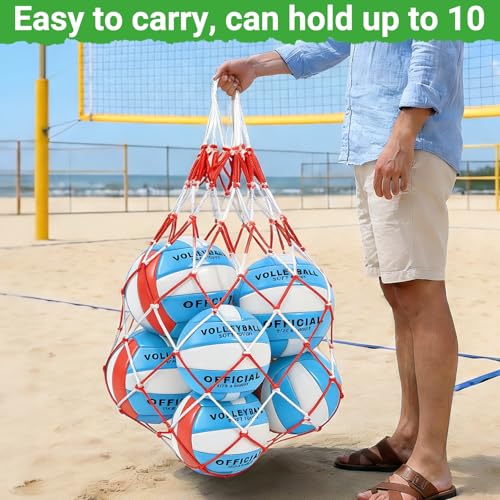 6 Pack Volleyballs Official Size 5, Waterproof Soft Volleyball With Pump and Net Bag for Indoor Outdoor Beach Pool Water Gym Training - Competition Volley Ball for Training Match for Beginner - color: Blue-Red-White