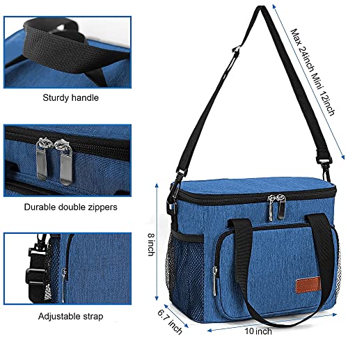 Femuar Lunch Bags for Women/Men, Insulated Lunch Bag for Work Office Picnic - Lunch Cooler Bag Leakproof Lunch Box with Adjustable Shoulder Strap - Blue - color: 4-Blue, size: Medium Size
