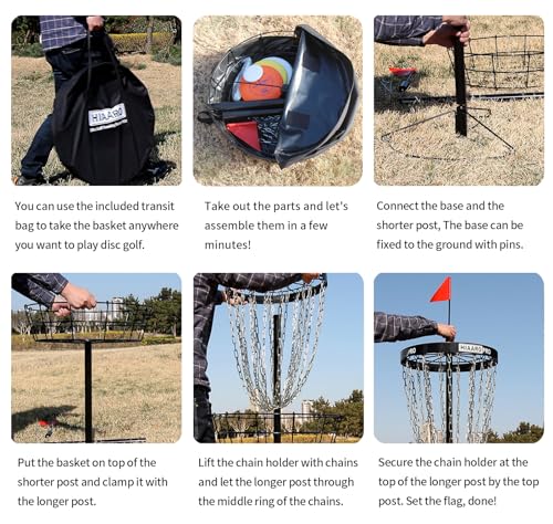PDGA Approved HIAARO PRO Disc Golf Basket, Portable Disc Golf Target with Heavy Duty 24 Chains, Professional Disc Golf Basket - style: PRO Basket set