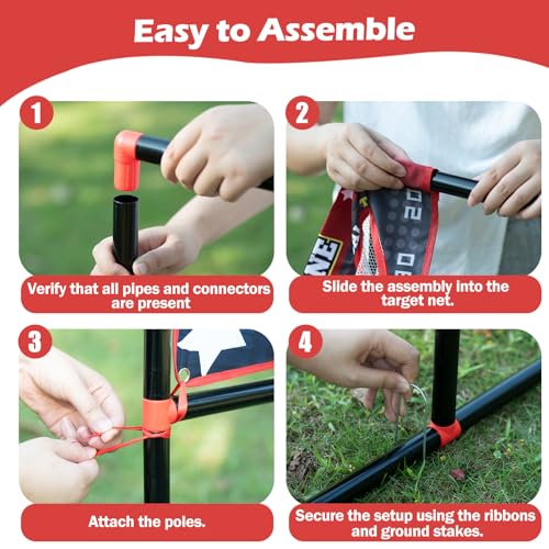 VROGTIK 2-in-1 Football & Baseball Toss Game for Kids Ages 3-8 - Outdoor Garden Toy for Backyard, Beach & Camping, Family Party Fun Sports Toy