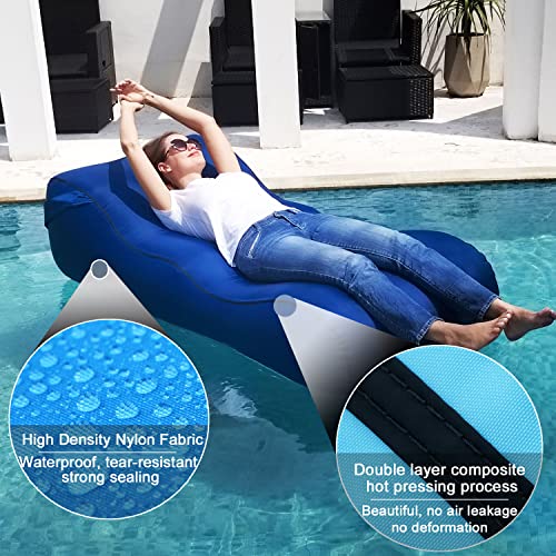 Inflatable Couch Air Chair, Beach Chair for Water Proof & Anti-Air Leaking Design, Blow Up Chair Indoor & Outdoor, Inflatable Lounger Air Chair Sofa Bed Sleeping Bag Couch,White - color: White