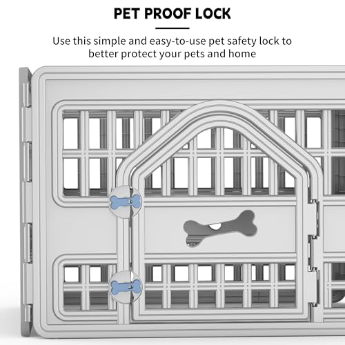 Dog PlayPen Indoor,4-panelPuppy Playpen Outdoor Waterproof,Heavy Resin Puppy Fence for Small Medium Dogs,Spacious Exercise Area,Easy to Clean,Foldable in Half(33.5 * 33.5 * 23.82in)