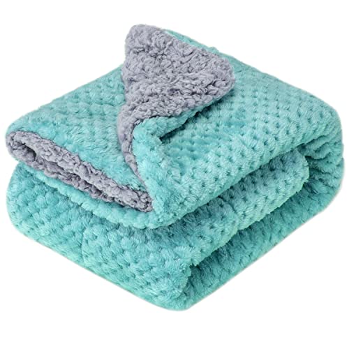 Fuzzy Blanket or Fluffy Blanket for Baby Girl or boy, Soft Warm Cozy Coral Fleece Toddler, Infant or Newborn Receiving Blanket for Crib, Stroller, Travel, Outdoor (32" x 40", DG-Blue Bell) - color: Dg-blue Bell, size: Blanket (32" x 40")