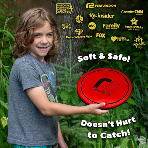 Soft Flying Disc for Kids: Easy To Use Beach Disc - Durable Design Floats On Water! Beach Toys, Pool Toys & Frisbbee for Adults Outdoor Fun Pool Toy - Boy Gifts & Girls Ages 5 6 7 8 9 10 11 12 13 14 - color: Red