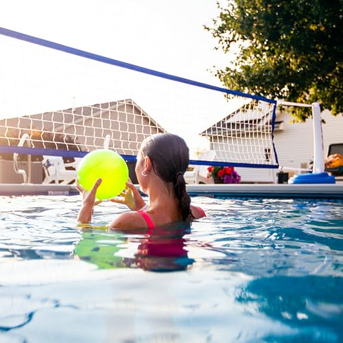 Pool Volleyball Net Replacement 15/20 Ft Extended Length 15Ft-26Ft /20Ft-32Ft Adjustable with Heavy Duty Steel Buckle Upgraded Waterproof & Durable Nylon Straps for Swimming (Net Only) - size: 20x3 FT
