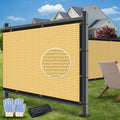 AOSION 6' x 50' Privacy Screen Fence, Heavy Duty 180 GSM Fencing Mesh Net Cover for Outdoor Wall Garden Yard Chain Link, – Easy Installation, UV-Resistant, Fence Privacy with Gloves & Zip Ties, Beige - size: 6' x 50' Beige