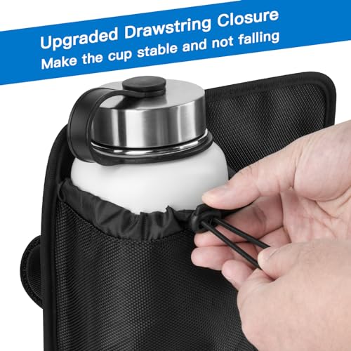 Xxerciz Chair Cup Holder with Phone Holder Adjustable Nylon Armrest Drink Holder Organizer Universal Water Bottle Holder for Patio Recliner Chair, Beach Chair, Folding Camping Chair