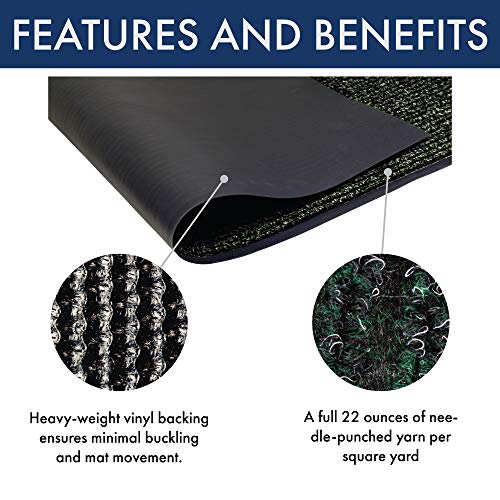 Notrax Heritage Rib™ Commercial Indoor Door Mat Office Rugs – 3' x 6' Huntergreen Front Door Mat with Double Rib 22oz Yarn, Non-Slip Vinyl Backing – Durable Entryway Rug Made in The USA – 117S0036GN - color: Hunter Green, size: 72"L x 36"W x 0.4"Th