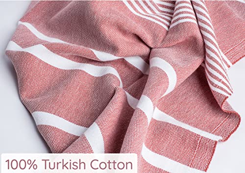 Premium Turkish Beach Towel – 100% Cotton, Quick Dry, Sand Free, Oversized Beach Towel 35”x 67” – Ideal for Travel, Pool, and Beach Towels – Burgundy - color: Red