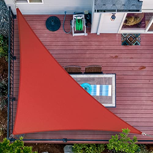 ShadeMart 5' x 8' x 9.4' Red Sun Shade Sail UPF50 Right Triangle SMTAPT20 Canopy Fabric Cloth Screen, Water Air Permeable & UV Resistant, Heavy Duty (We Customize Size) - color: Red, size: 5' x 8' x 9.4' Custom Size