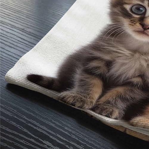 Smooffly Cute Cats Farmhouse Oblong Rectangle Kittens Family Cats Decorative Throw Pillow Case,12"x20" inch - color: Swn06