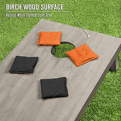 GoSports 4 ft x 2 ft Regulation Size Wooden Cornhole Boards Set - Includes Carrying Case and Bean Bags (Choose Your Colors) Over 100 Color Combinations - color: Black & Orange